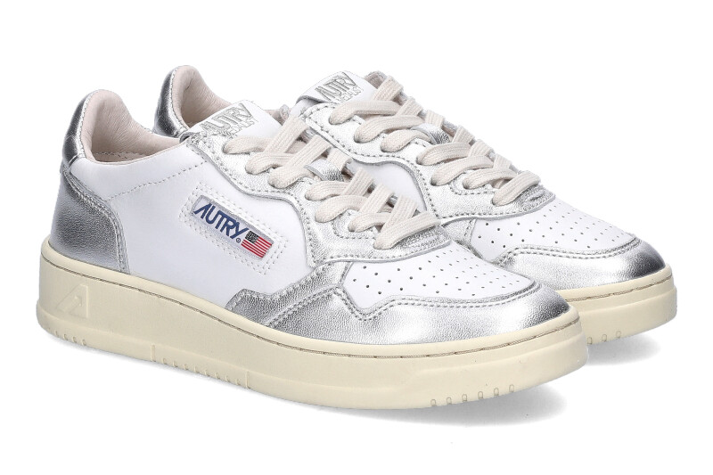 Autry Damen- Sneaker MEDALIST WB18 LEATHER- white/ silver