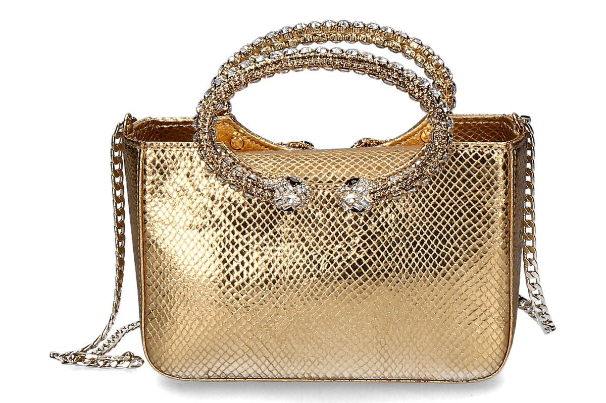 Paola Fiorenza Handtasche SNAKE CRISTALLI- ambra gold