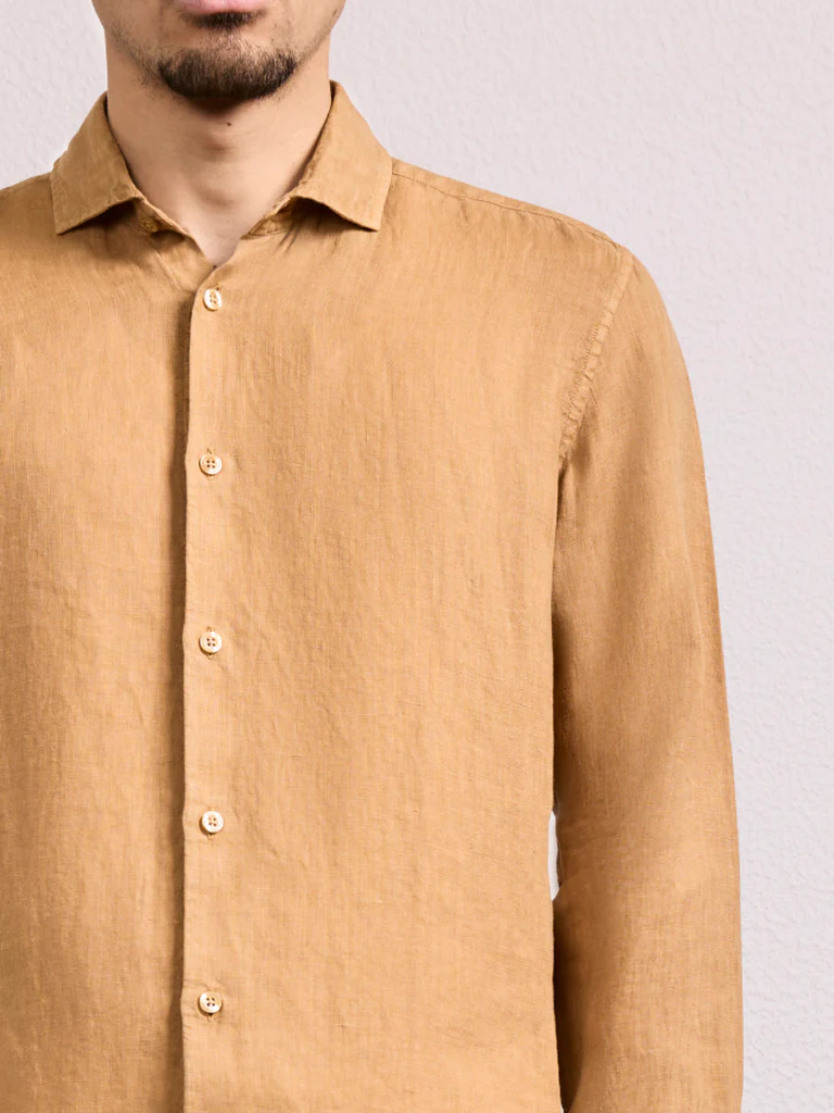 Frescobol Carioca Herren- Hemd ANTONIO LINEN- almond