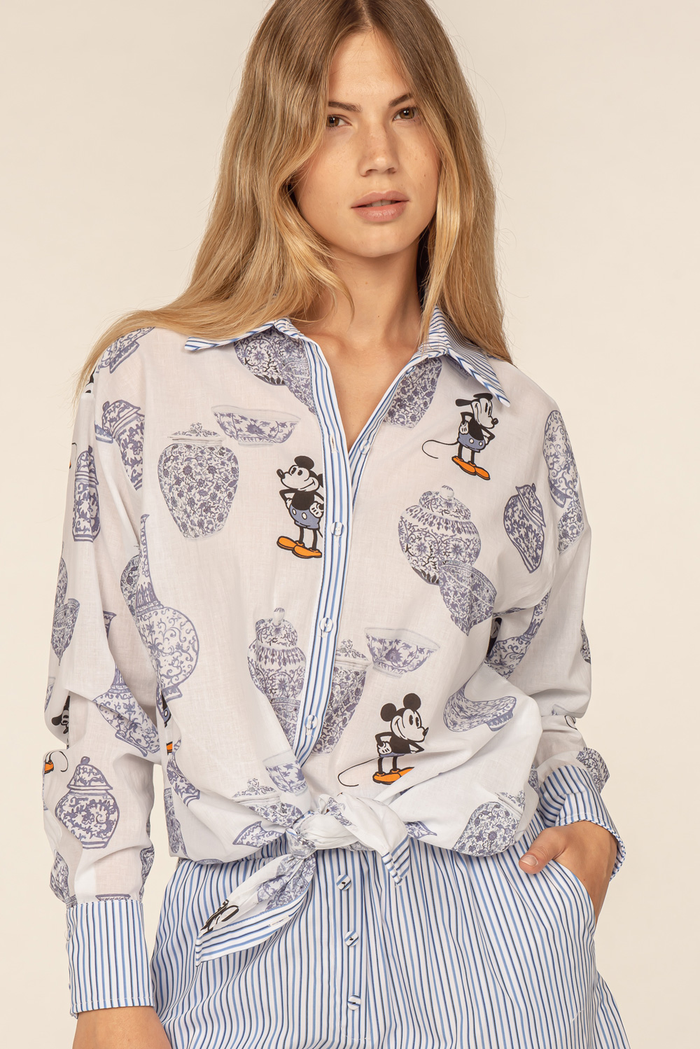 Front Street 8 Damen-Longblouse VINTAGE MOUSE ALL-OVER