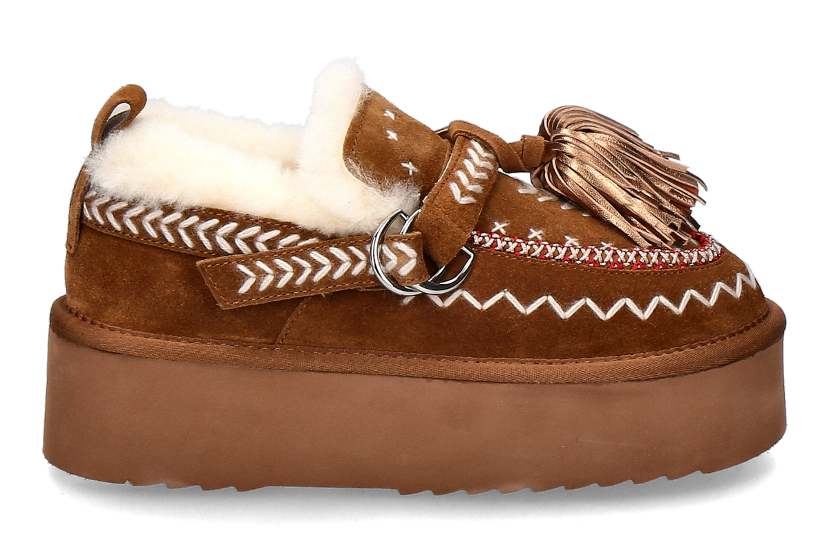 Elena Iachi Bootie gefüttert MI-02 - hellbraun 