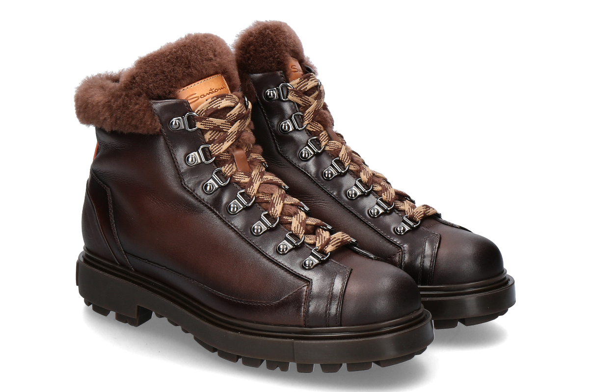 Santoni Herren Schür-Boots FARCRY gefüttert- dark brown/ dunkelbraun