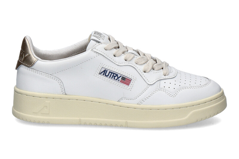Autry Damen- Sneaker MEDALIST LEATHER LL06- white/ gold