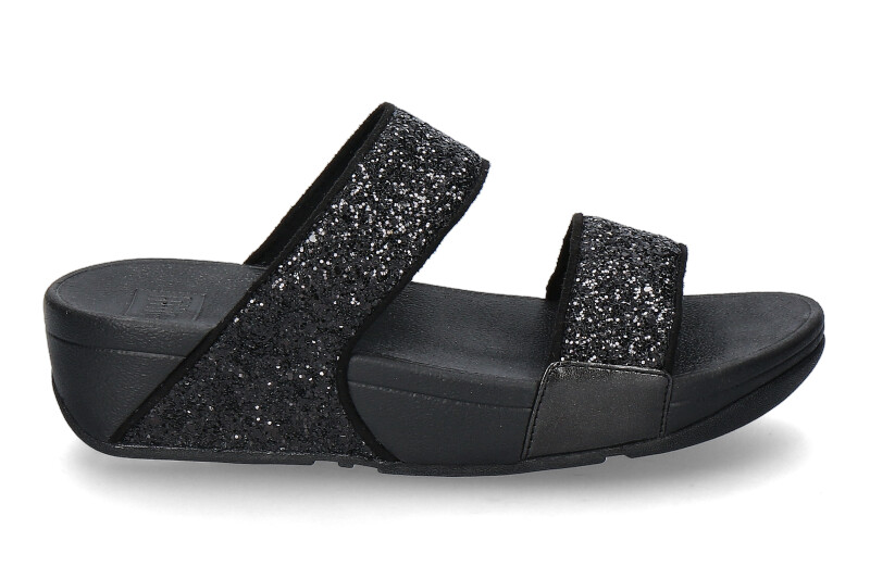 Fitflop Pantolette LULU GLITTER SLIDES- black glitter/schwarz