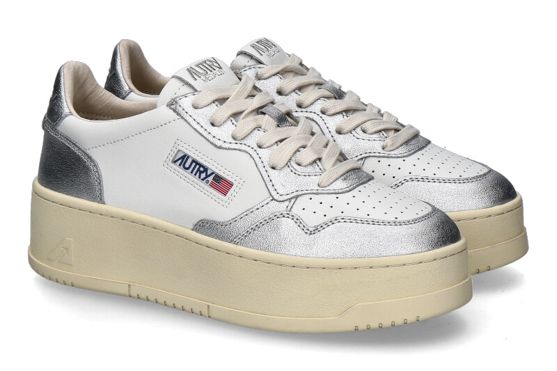Autry Damen- Plateausneaker PLATFORM WB18- white/ silver