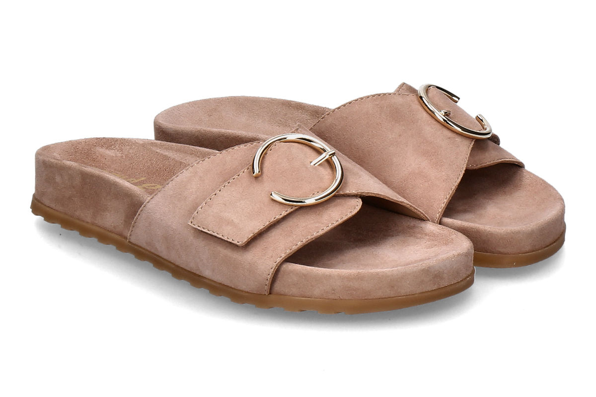 Paul Green Pantolette SOFT VELVET- rosewood/ beige