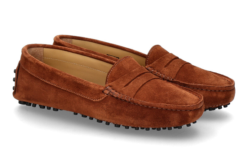 scarpaRossa Damen-Mokassin GOMERA DRIVER VELOURS- mittelbraun