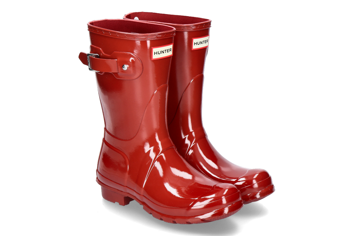 Hunter Damen- Regenstiefel ORIGINAL SHORT GLOSS BOOT- military red