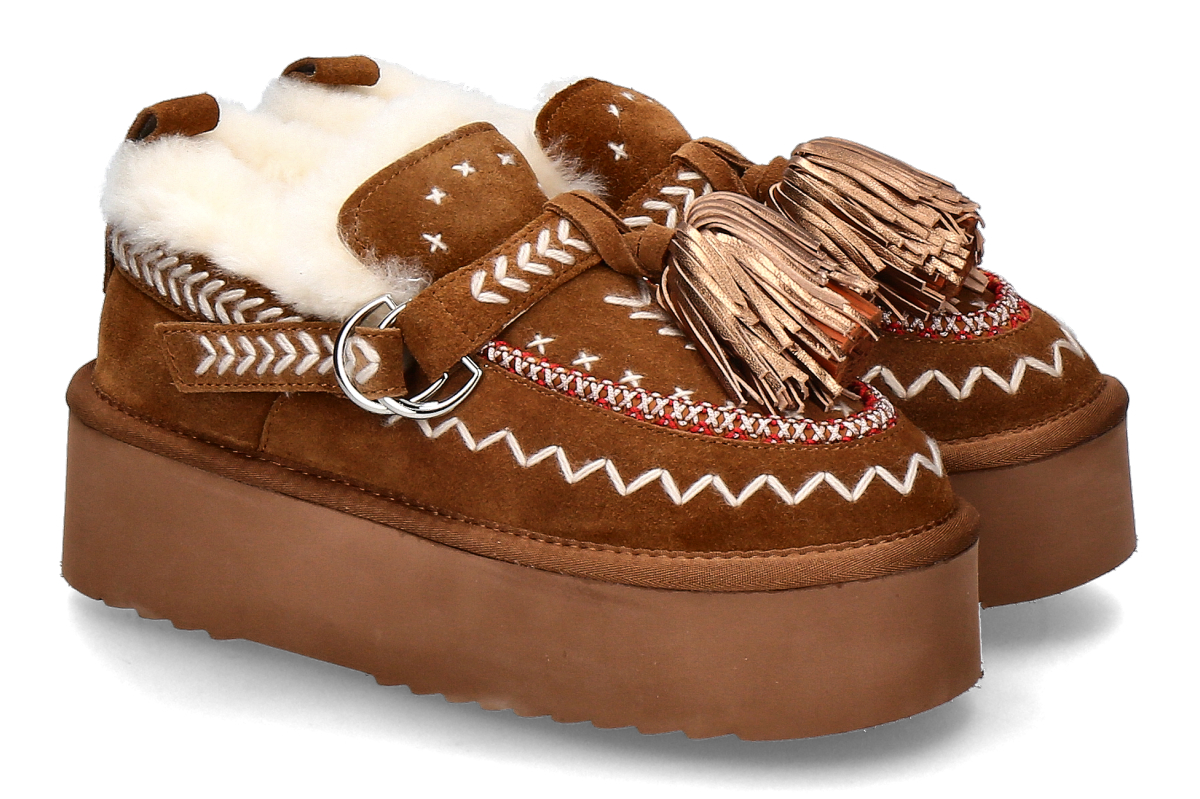 Elena Iachi Bootie gefüttert MI-02 - hellbraun 