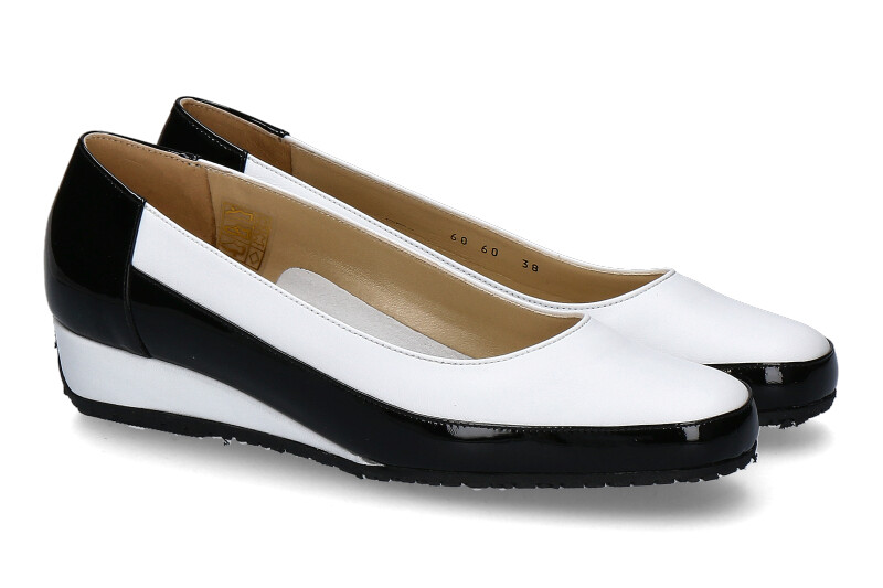 Bagnoli Slipper 6060 NAPPA VERNICE- schwarz/ weiss