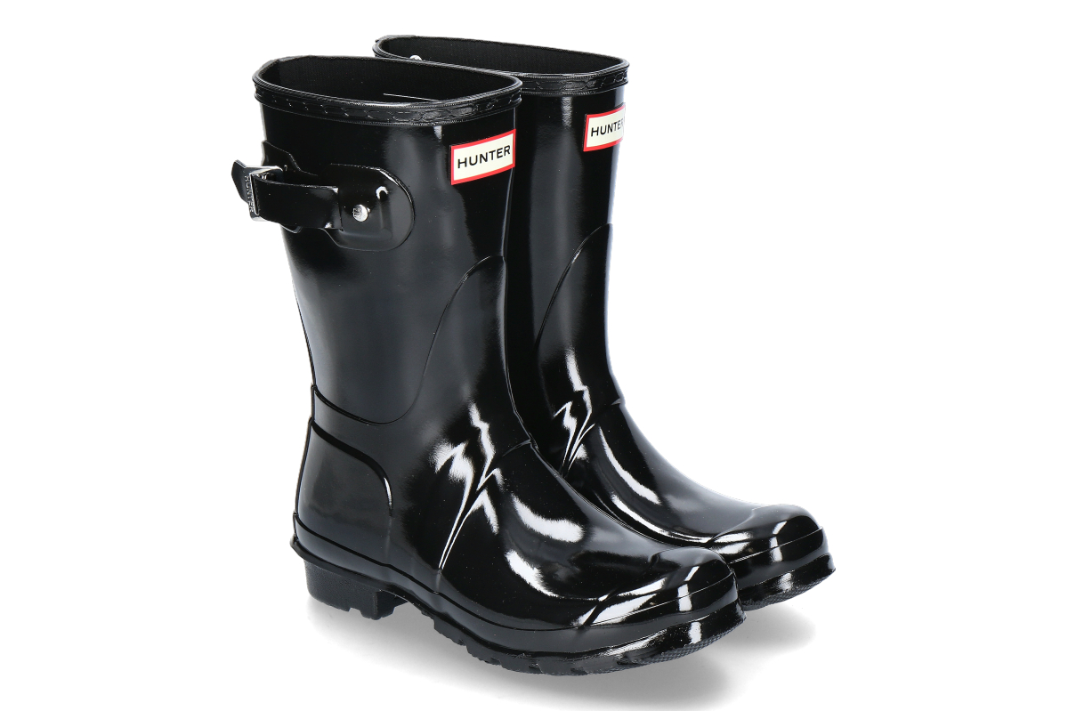 Hunter Damen- Regenstiefel ORIGINAL SHORT GLOSS BOOT- black