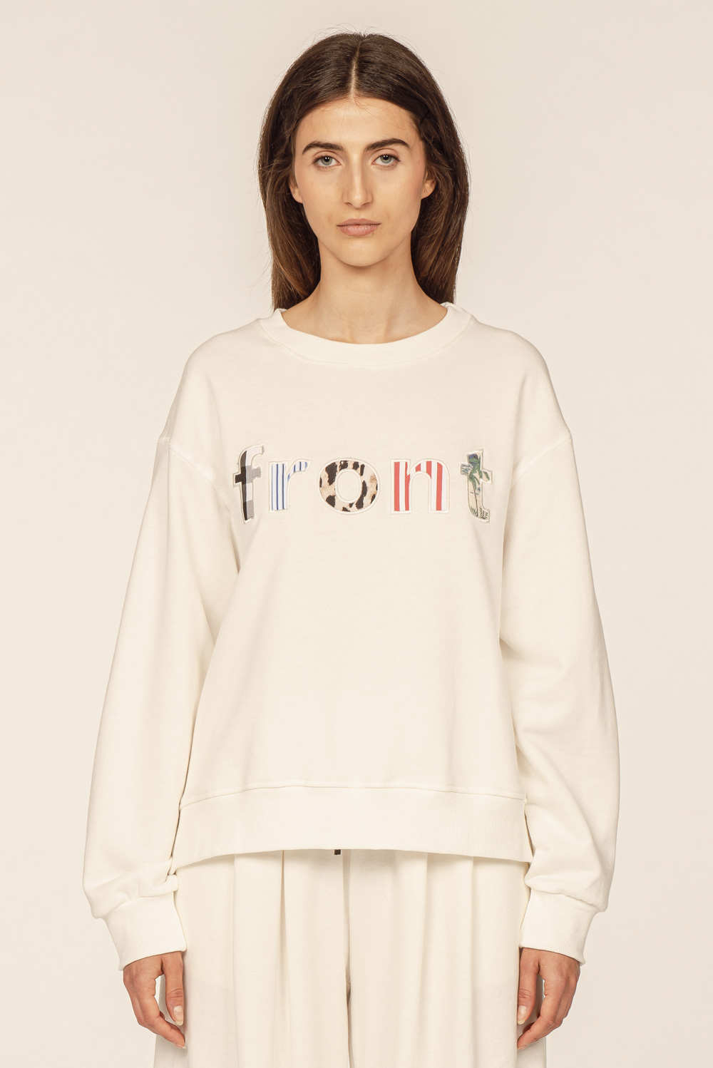 Front Street 8 Damen-Sweatshirt mit leichtem Rundhalsausschnitt FRONT & BACK