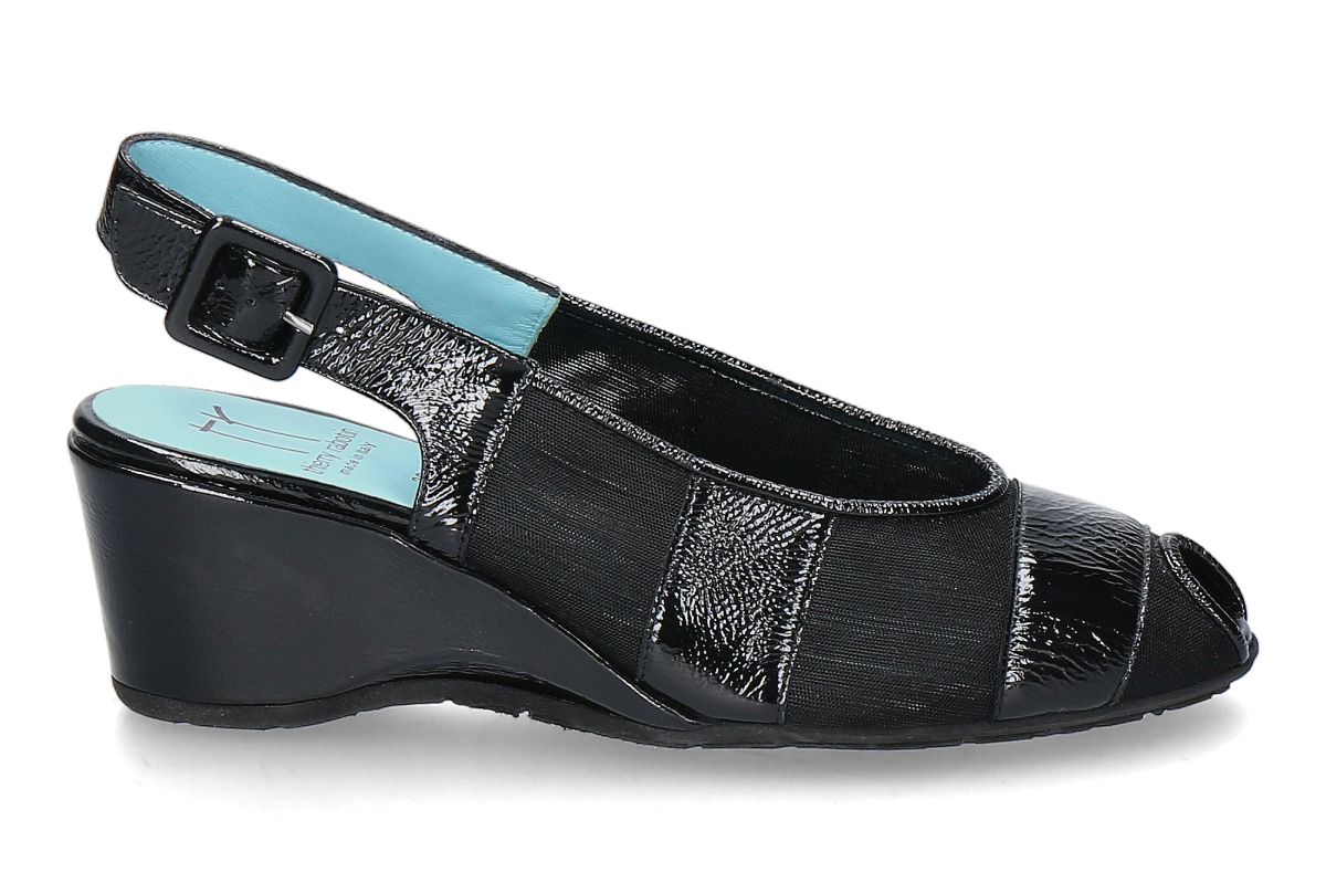 Thierry Rabotin Peeptoe LACKLEDER MESH CINDY- nero/ schwarz