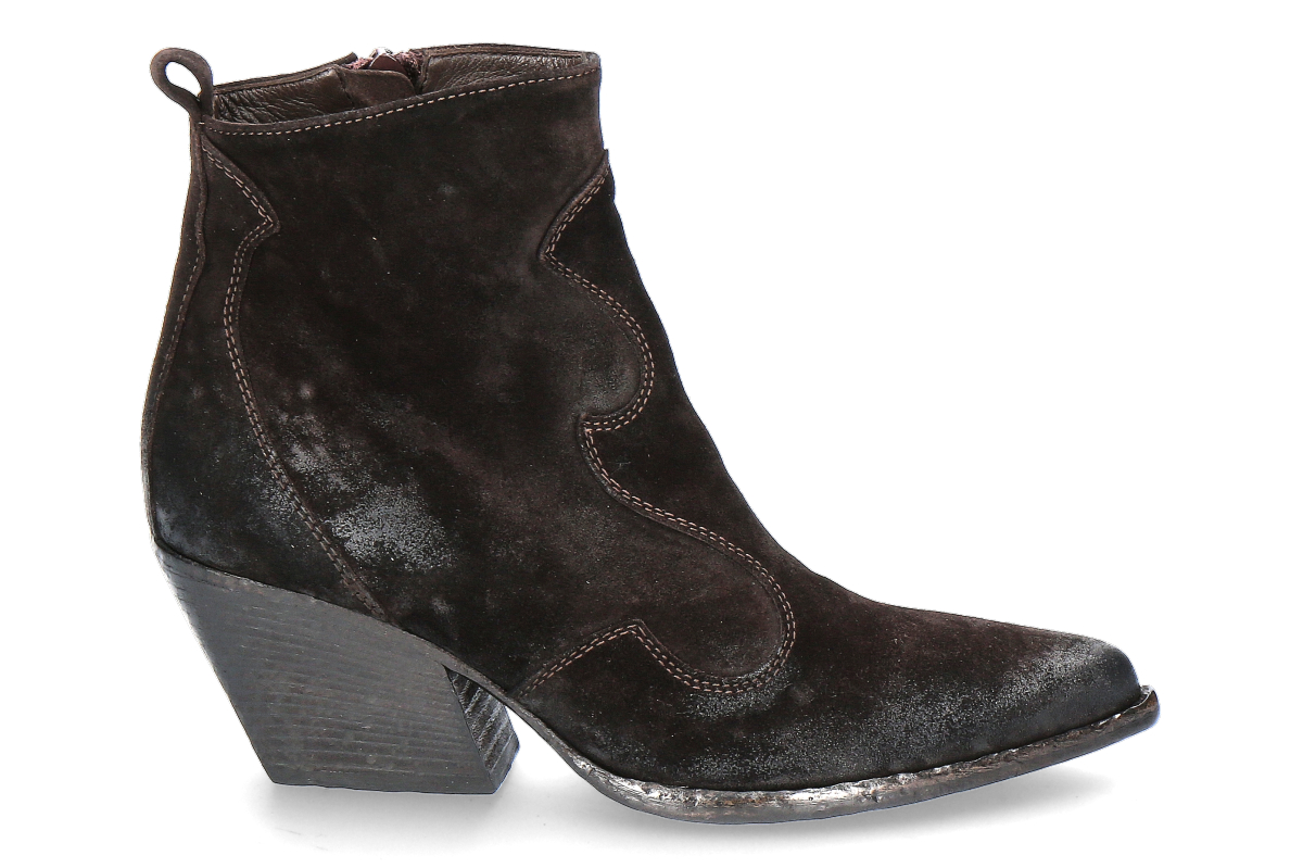 Elana lachi Cowboy Boots VELOUR WASH- ebano/ dunkelbraun