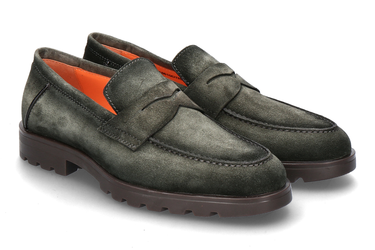 Santoni Herren- Loafer ROCK VELOURS- green/ dunkelgrün