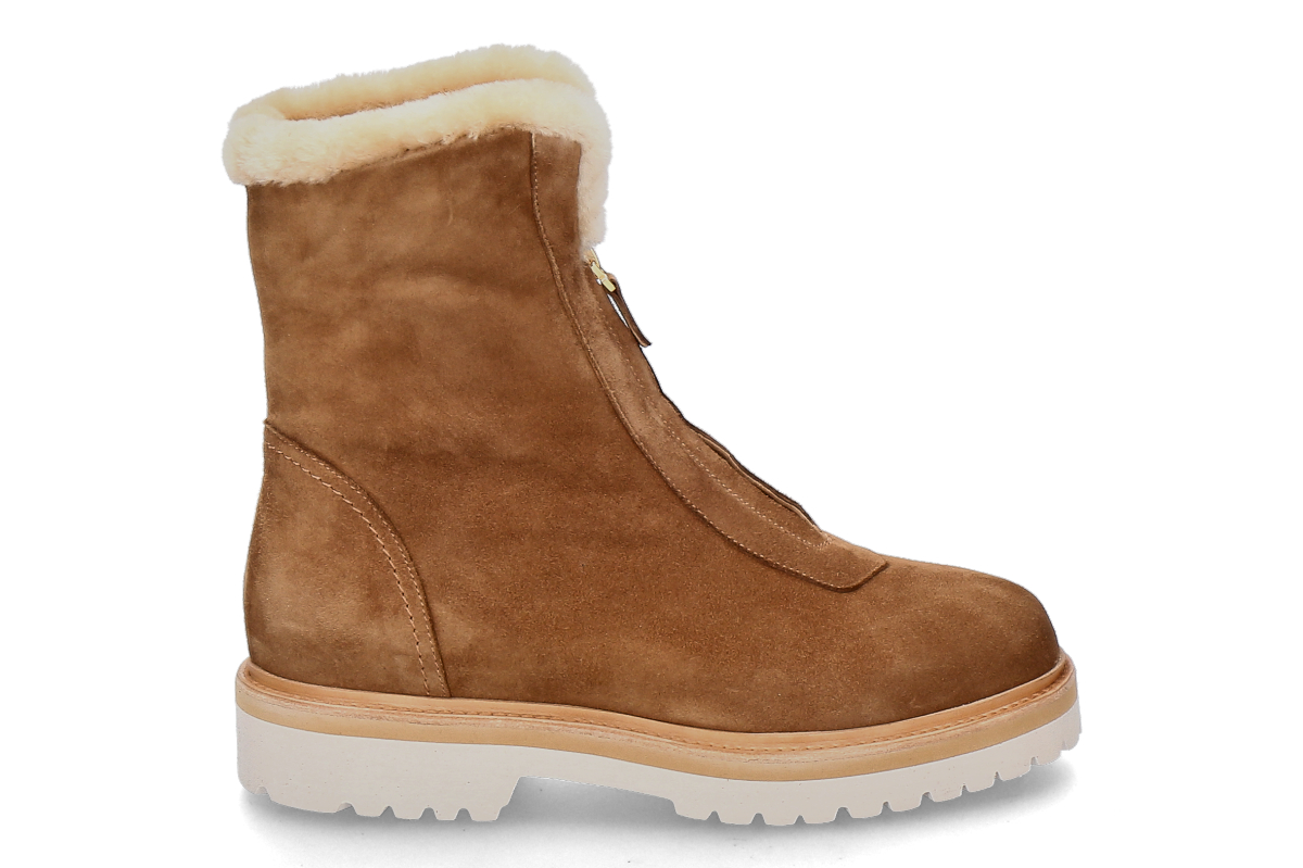 Maretto Reißverschlusstiefelette gefüttert AGNELLO CAMOSCIO- mittelbraun