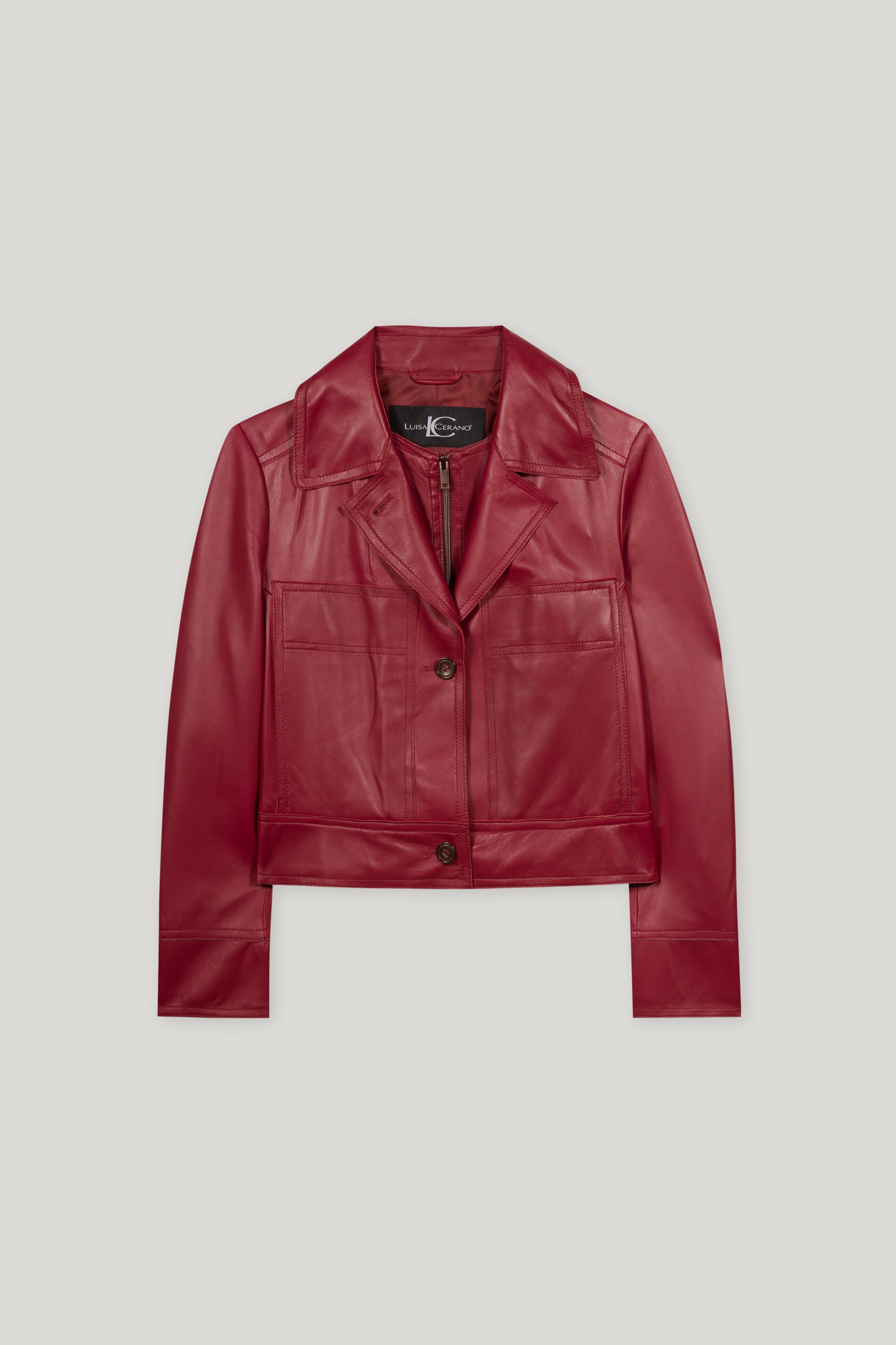 Luisa Cerano Jacke NAPPA LAMBSKIN - berry red/rot