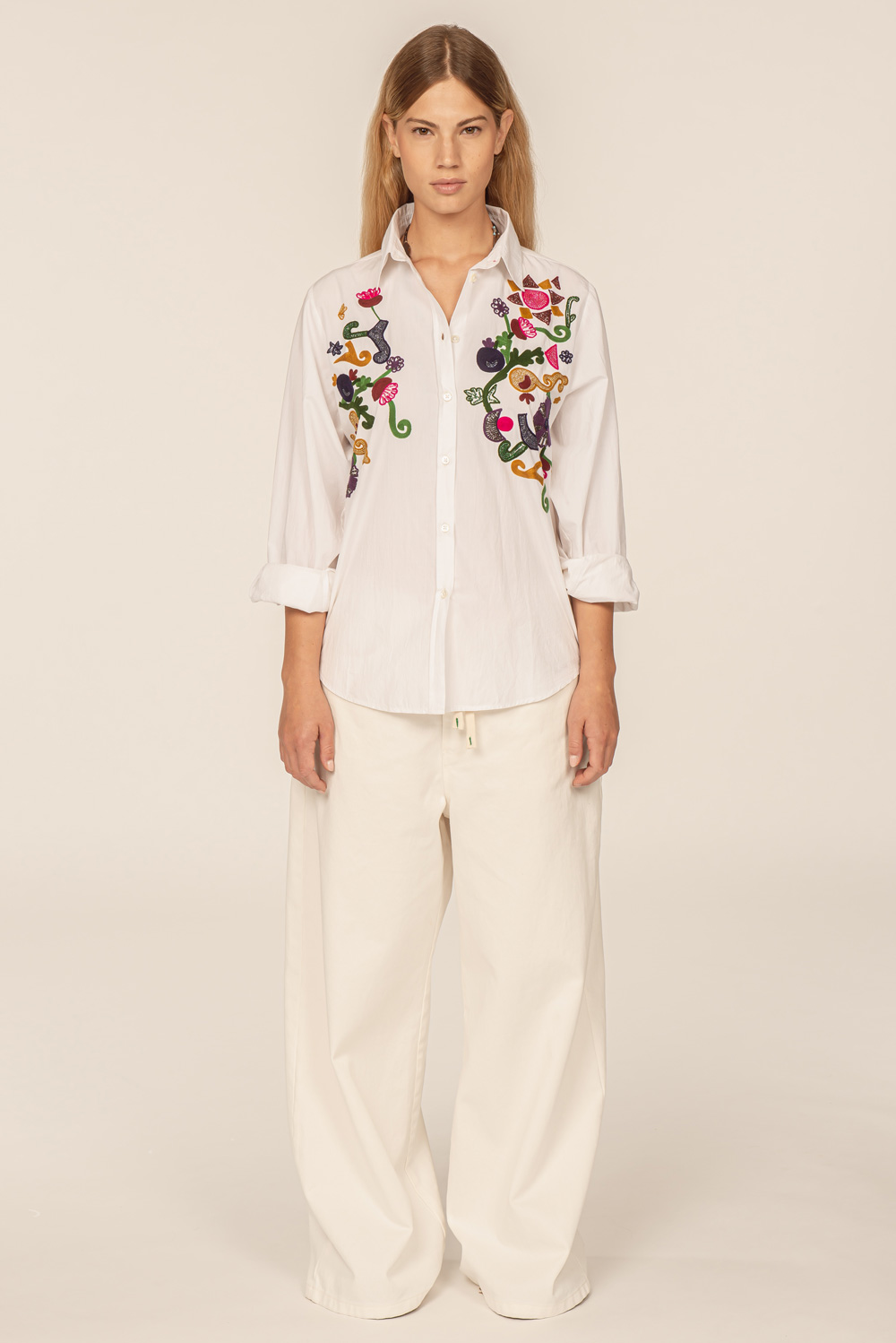 Front Street 8 Damen- Blouse CHAIN STICHED - embroideries