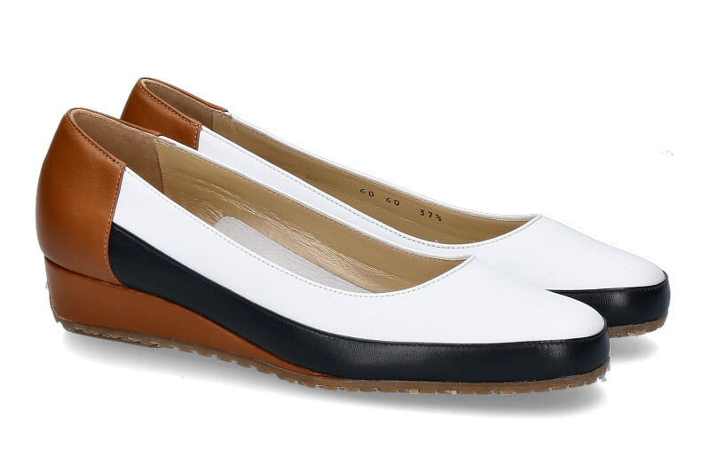 Bagnoli Slipper 6060 NAPPA- weiss/ blau/ mittelbraun