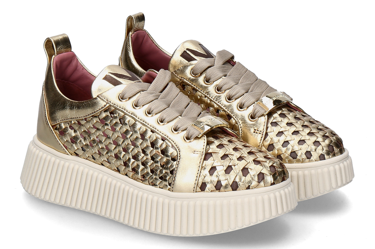Lorenzo Mari Damen- Sneaker SALLY27- platino laminato/ gold