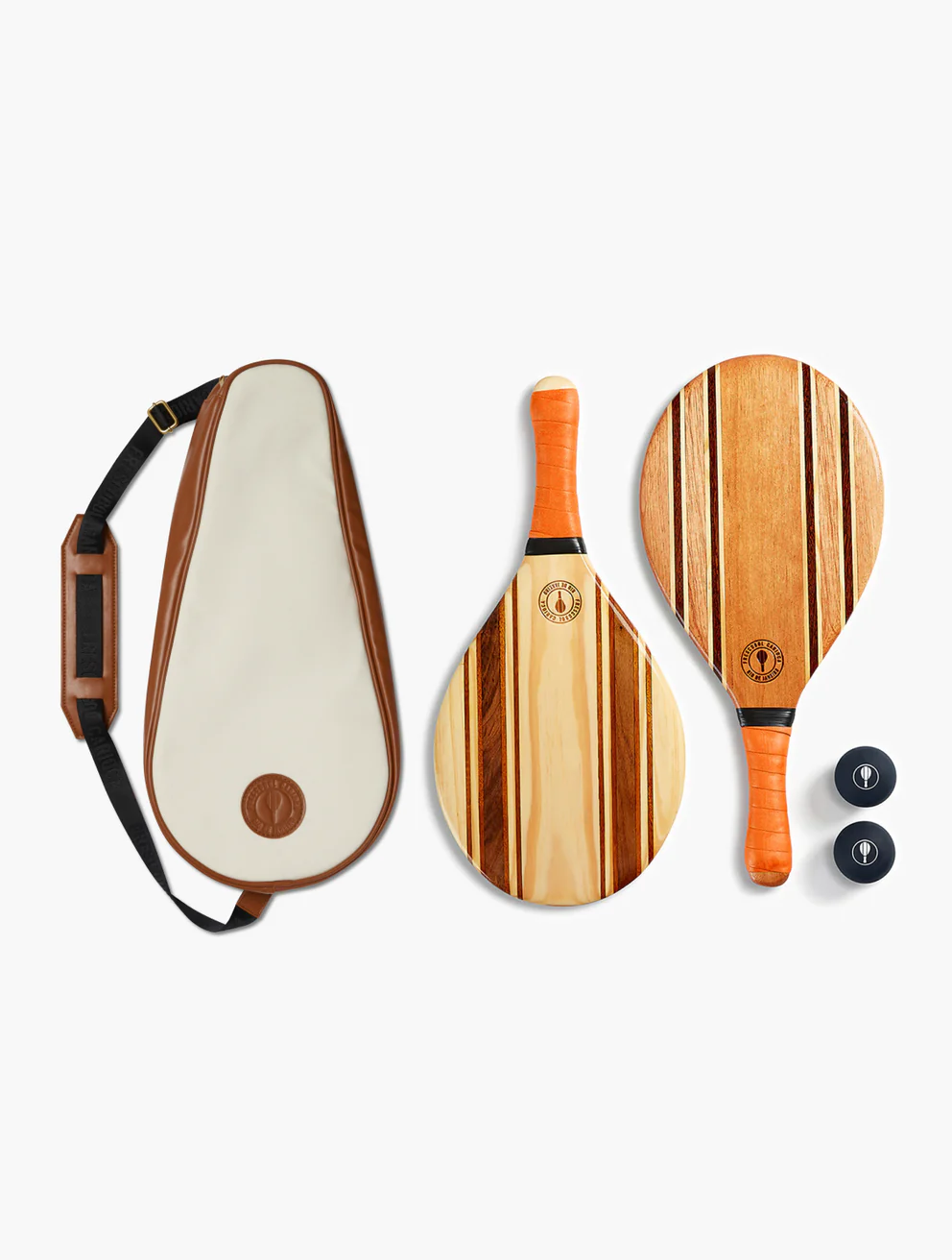 Frescobol Carioca Tennisschläger LEBLON BEACH BAT SET- orange