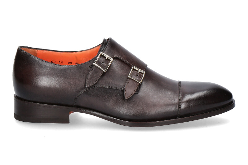 Santoni Herren- Monk DOUBLE BUCKLE CALF- brown/ dunkelbraun