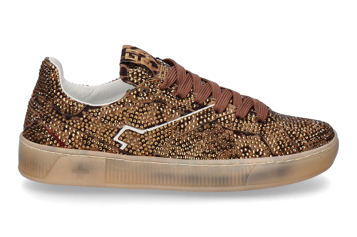 Gio+ Damen- Sneaker BLUE50S COMBI- animalier strass