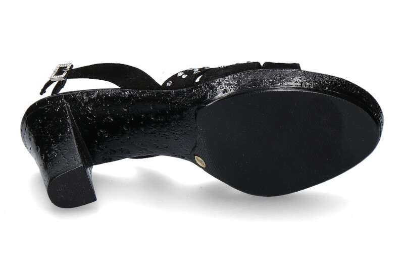 Fernando Pensato Sandale MIRANDA CAMOSCIO NERO STRASS SKY  (38)