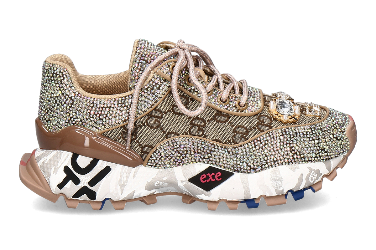 Exé Damen- Sneaker LEA- taupe/ mehrfarbig