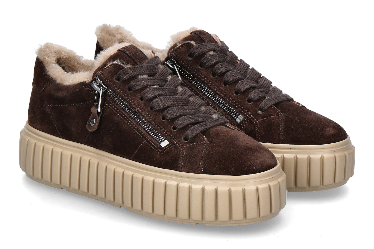 Kennel & Schmenger Sneaker gefüttert ZAP SUEDE- dunkelbraun/ camel