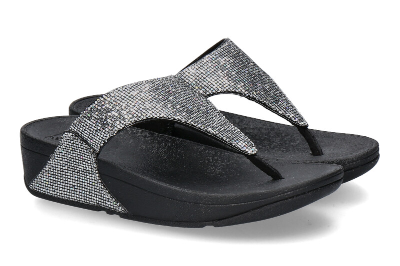 Fitflop Pantolette LULU GLITTERBALL TOE-POST- silver