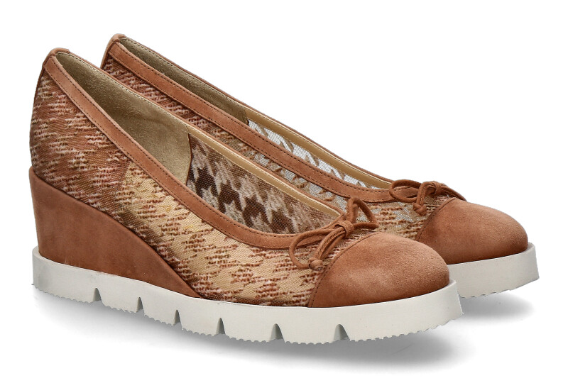 Brunate Keilpumps NABRU CAMOSCIO COTTO POUL- cotto/ mittelbraun