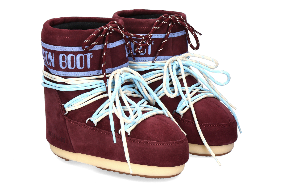 Moon Boot Damen Bootie ICON LOW SUEDE- burgundy/ bordo