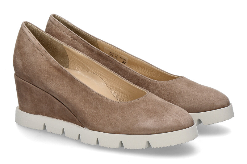 Brunate Keilslipper NABRU CAMOSCIO- nut/ hellbraun