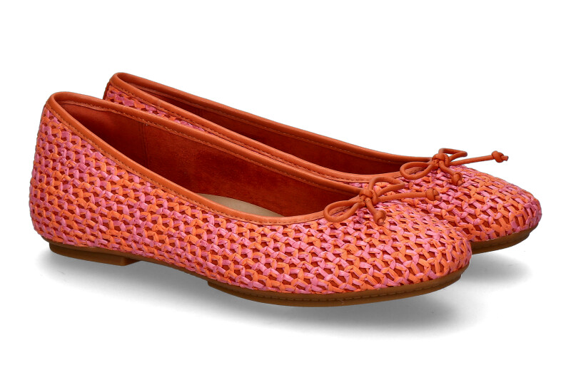 Fitflop Ballerina MARY JANE RAFFIA LEATHER- satsuma/pink perfect mix
