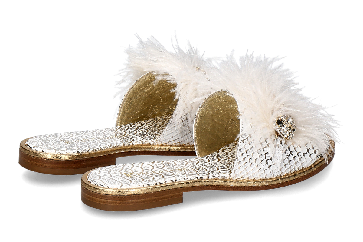 Paola Fiorenza Pantolette SNAKE SLIDER- bianco_271100072_2