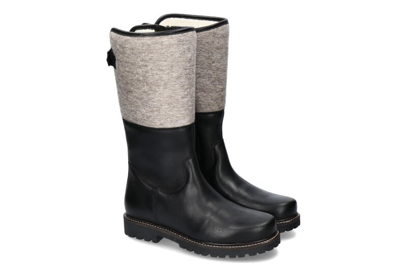 Dirndl + Bua Stiefel gefüttert PANIOLO FILZ schwarz grau