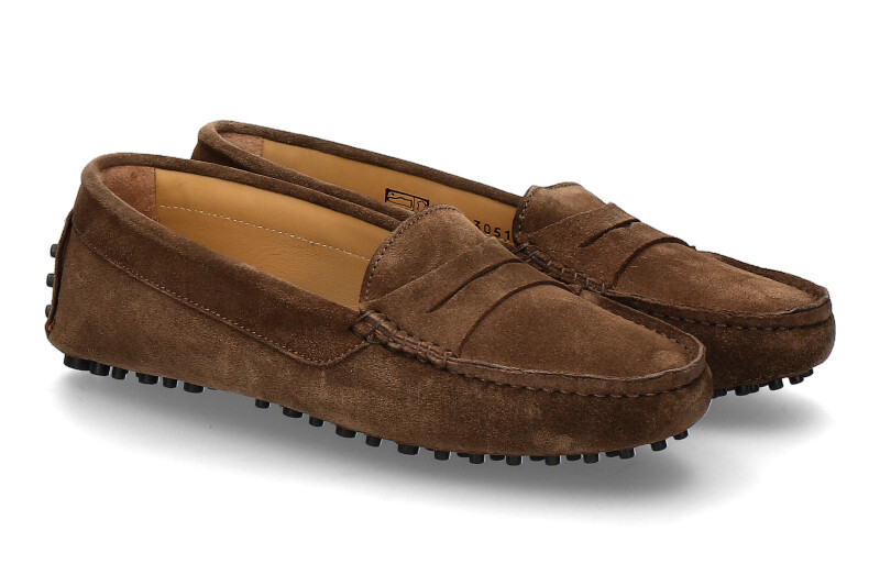 scarpaRossa Damen-Mokassin GOMERA DRIVER VELOURS- taupe braun