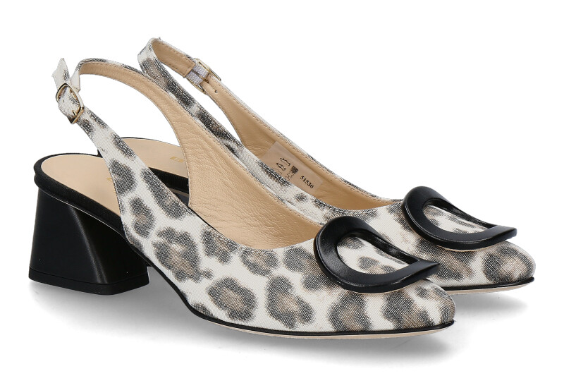 Brunate Slingpumps FLEX LINO PARD NAPPA- nero/schwarz