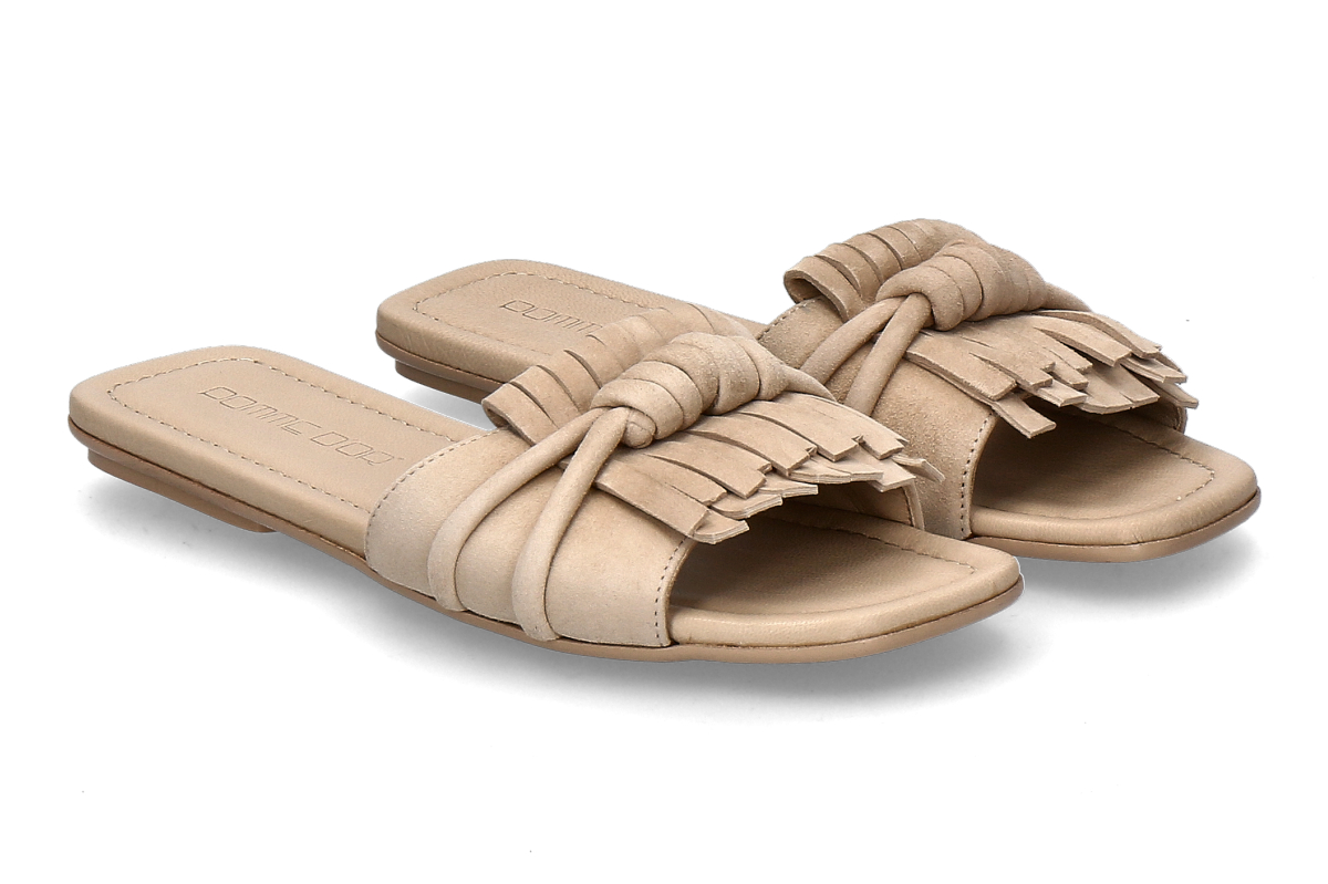 Pomme d'Or Pantolette MILEY 4 CAMOSCIO- soft mocha/ beige