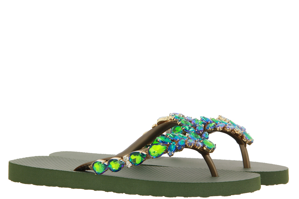 Chanclas Zehensteg Sandale ADELA DIAMOND GREEN OLIVE