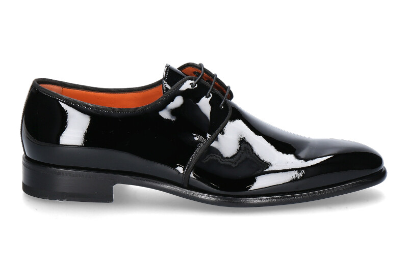 Santoni Herren- Derby VERNO PATENT- black/ schwarz