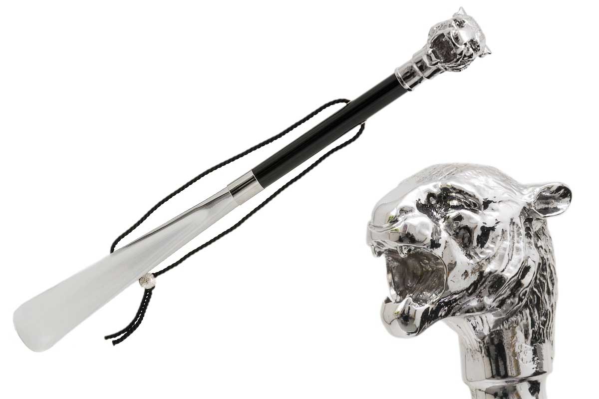 Pasotti Schuhanzieher TIGER- silber/ schwarz