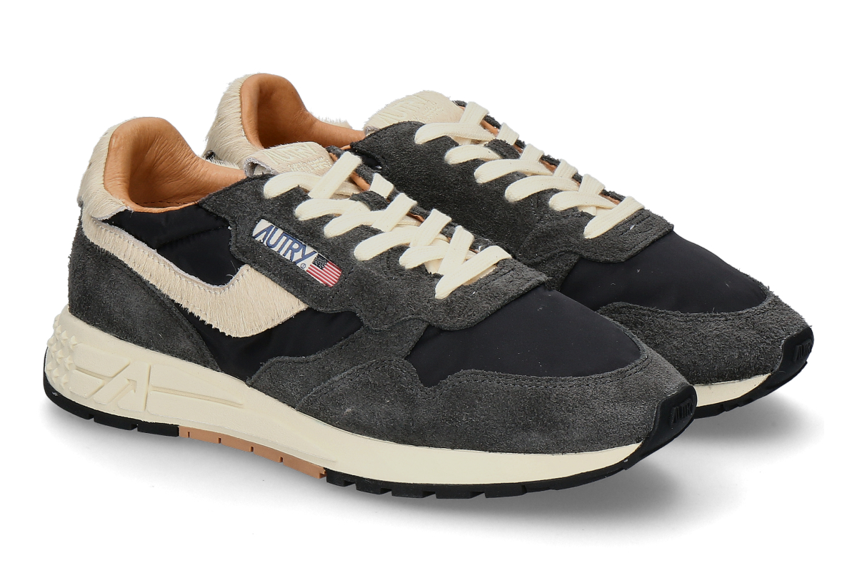 Autry Herren- Sneaker REELWIND SUEDE NYLON PONY UP04- dunkelgrau/ beige