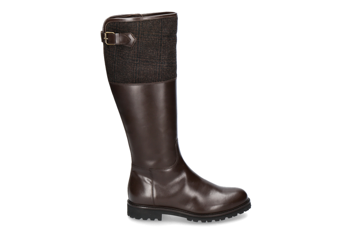 dirndl + bua Damen-Stiefel gefüttert TENDER/LODEN/LF- braun/braun-karo
